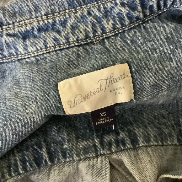 Universal Thread Acid Wash Denim Shirt Dress - Picture 6 of 6